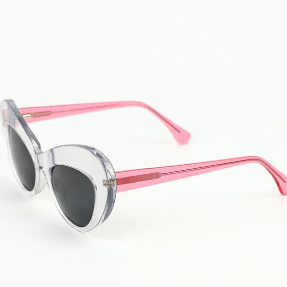 NIB - LUX DE VILLE - Clear Crystal w/ Pink Acetate Frame  - AVA Sunglasses main image 5